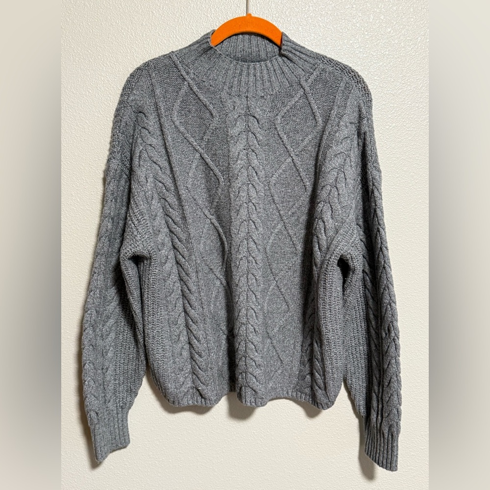 SoSoft Cropped Mock-Neck Cable Sweater